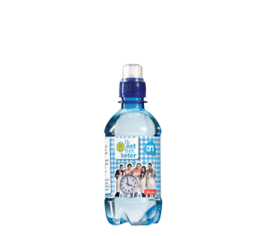 Waterflesje 330 ml. met eigen opdruk (sportdop)