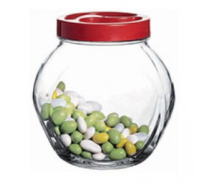 Snoeppot Sweets 1,5 Liter rood deksel