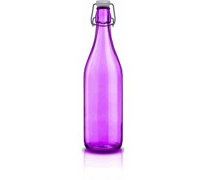 Fles 1 liter met beugel violet lella