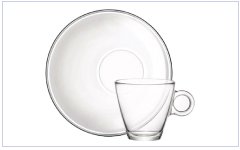 Wij bedrukken glazen theekopjes, dubbelwandige glazen, latte glazen, espresso glazen, cappuccino glazen en kop en schotels van glas met uw eigen opdruk.